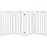 36" Folding Wooden Freestanding Pet Gate with 360° Hinge-White